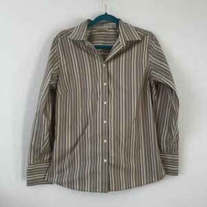 Eddie Bauer Mens Tall L Wrinkle Resistant Striped Button Down Shirt